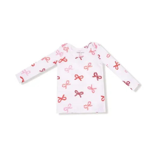 Kid Candy Cane Bows - Loungewear Set Angel Dear