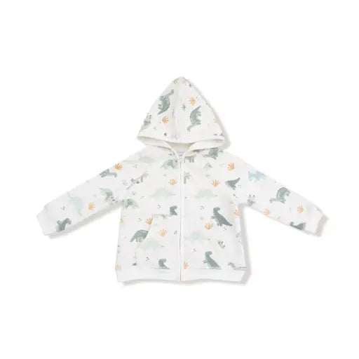 Kid Soft Dinos - French Terry- Green - Zip Hoodie and Jogger Set Angel Dear