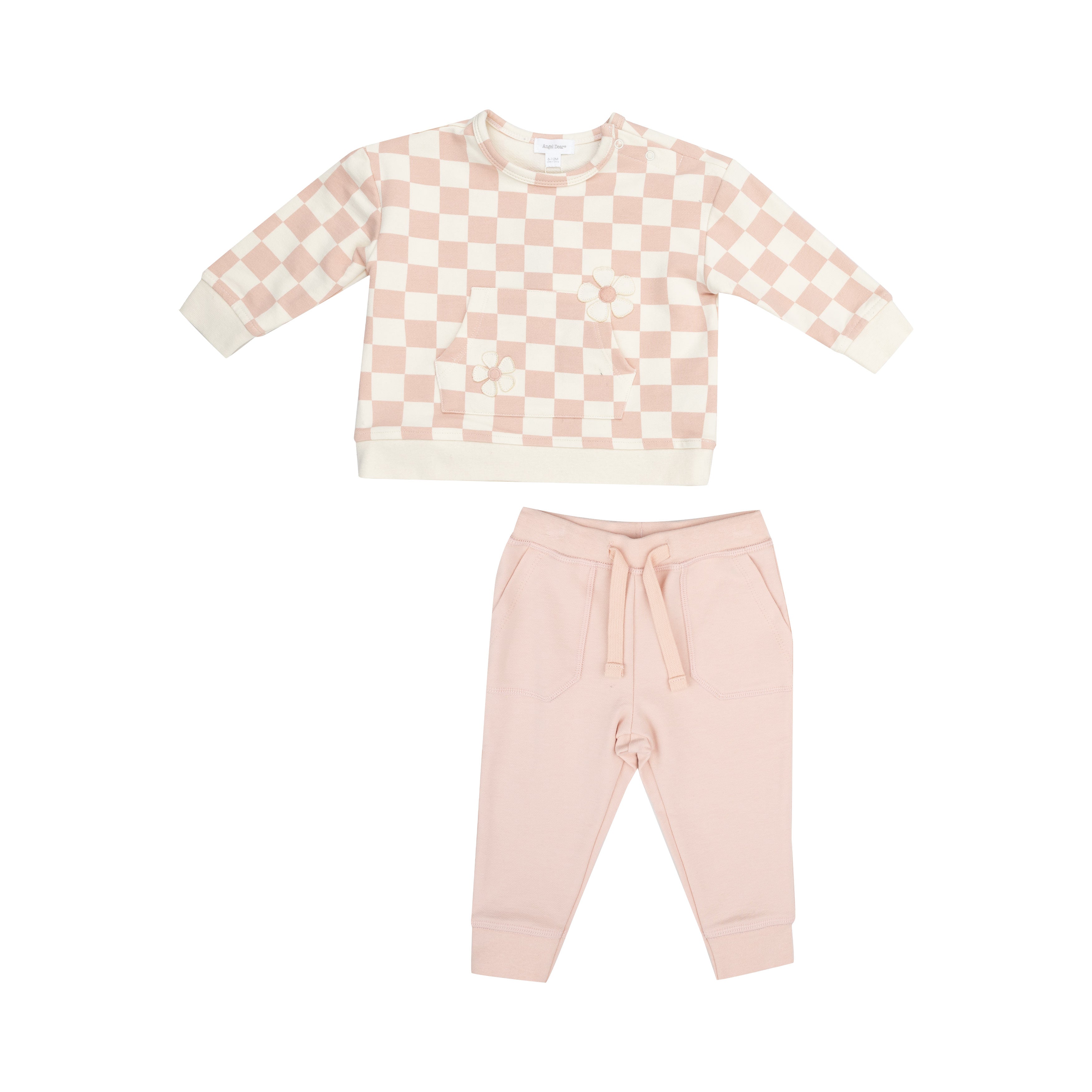 Baby Checkered Pink Jogger Set Angel Dear