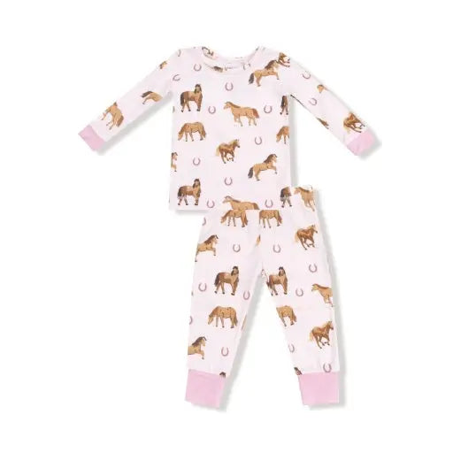 Kid Pink Horses Loungewear Set Angel Dear