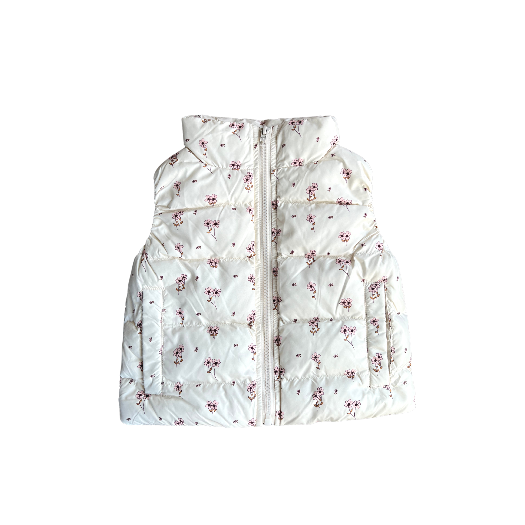 Kid Floral Puffer Vest Babysprouts