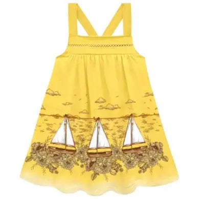 Toddler Sailboat Dress yellow milon