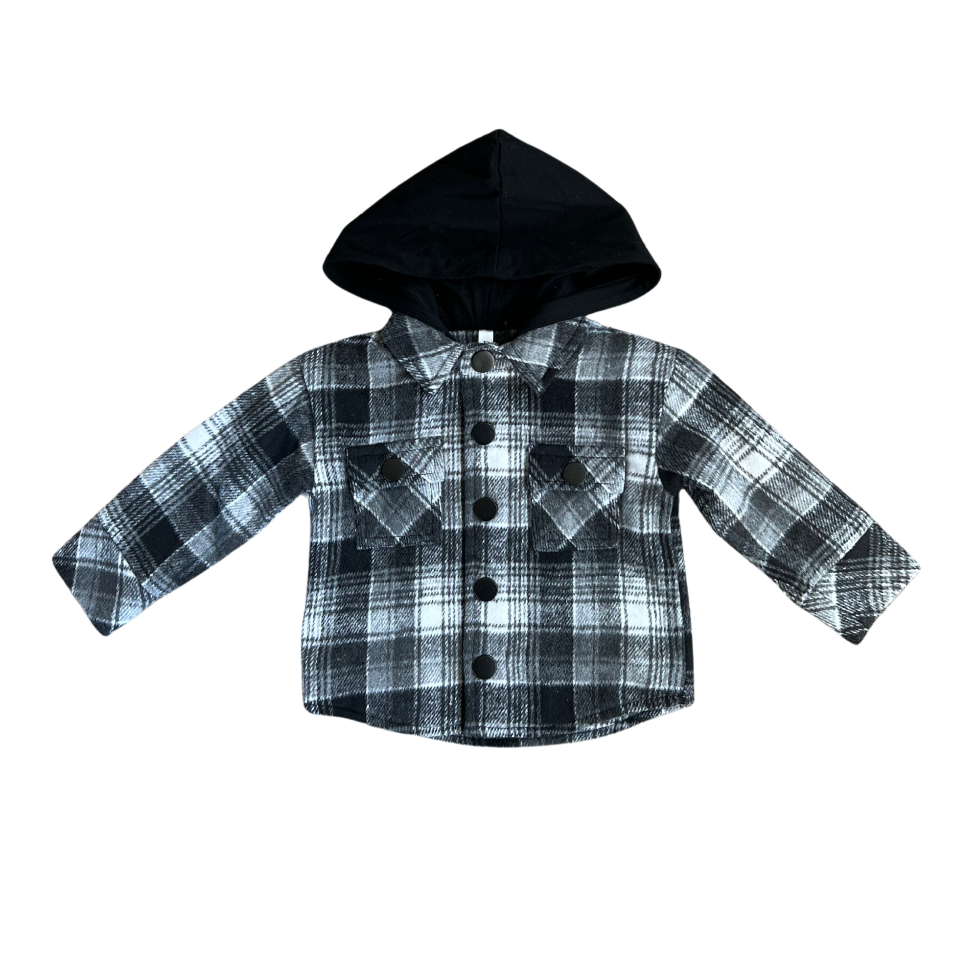 Kid Black Plaid Shacket Babysprouts