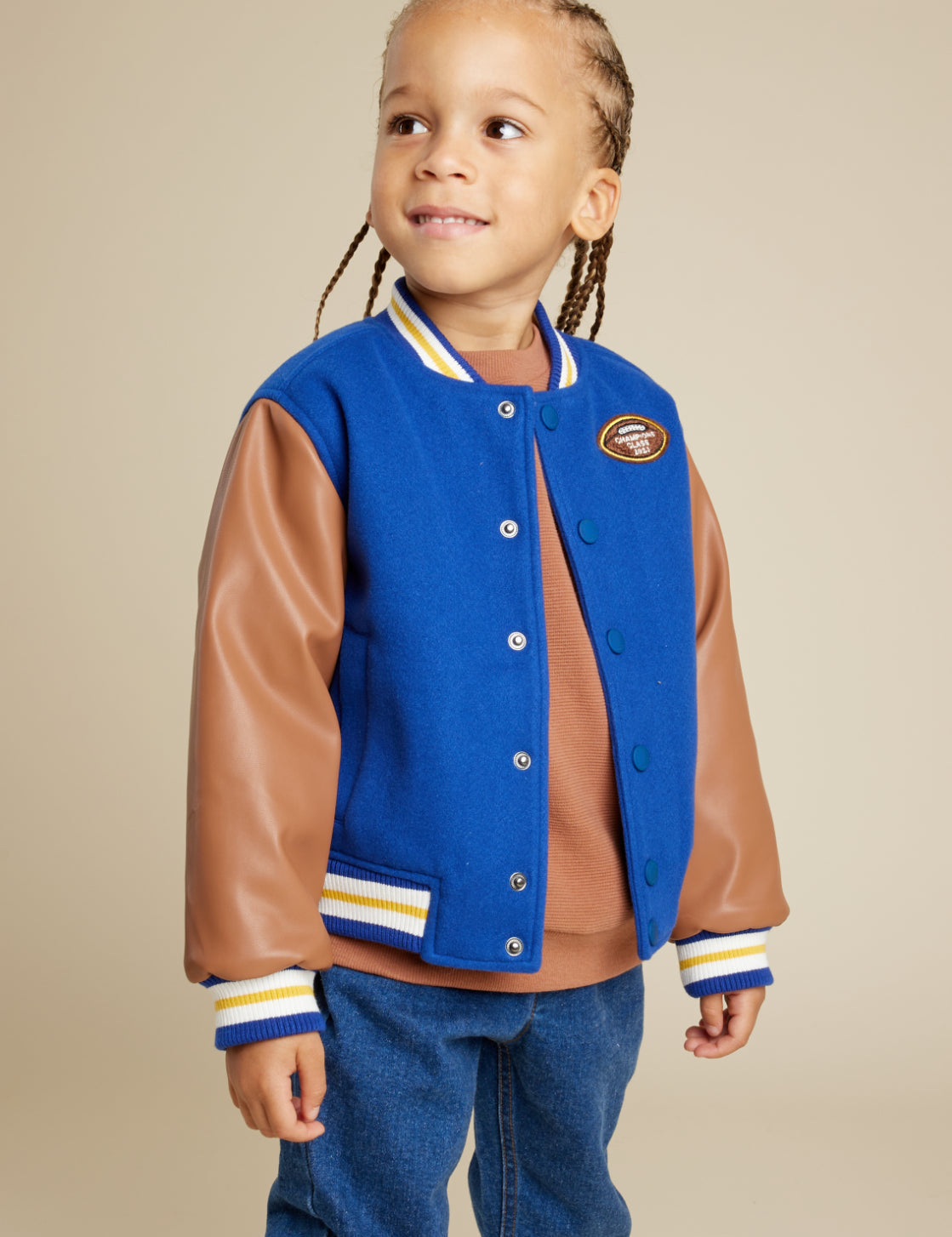 Toddler Royal Blue Varsity Jacket Miles