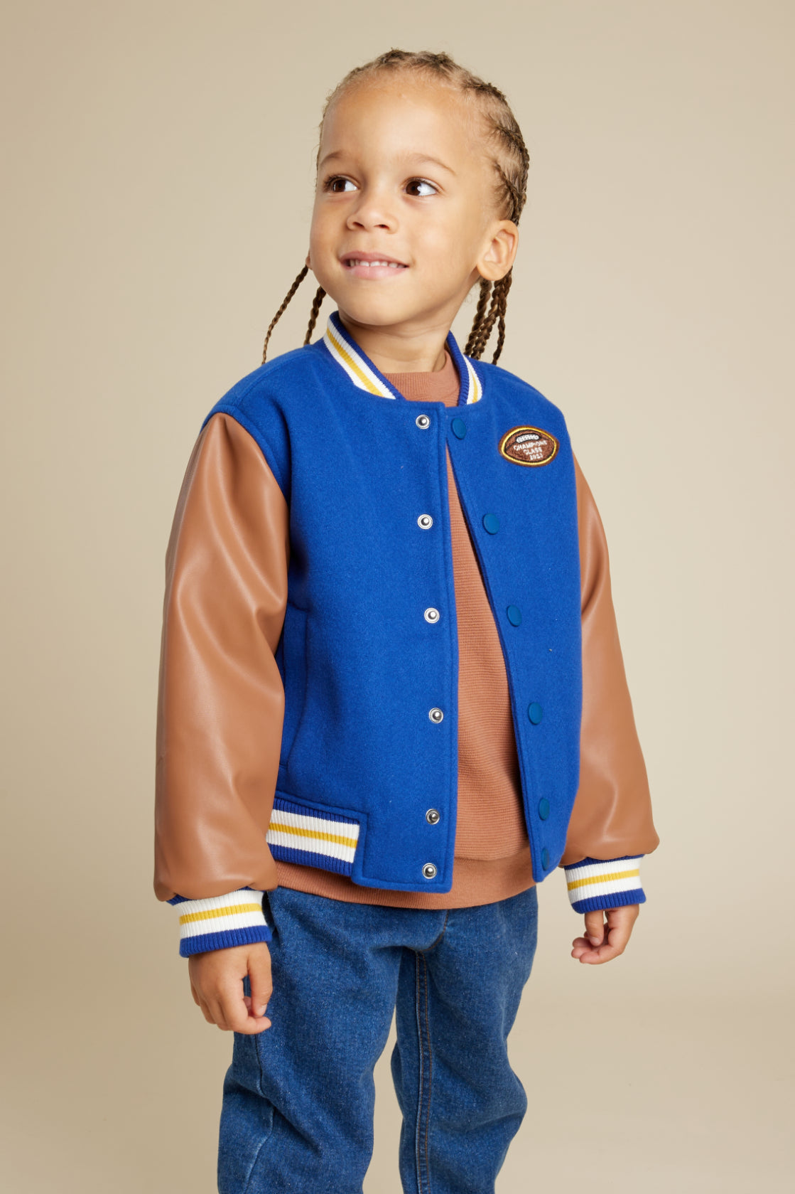 Toddler Royal Blue Varsity Jacket Miles