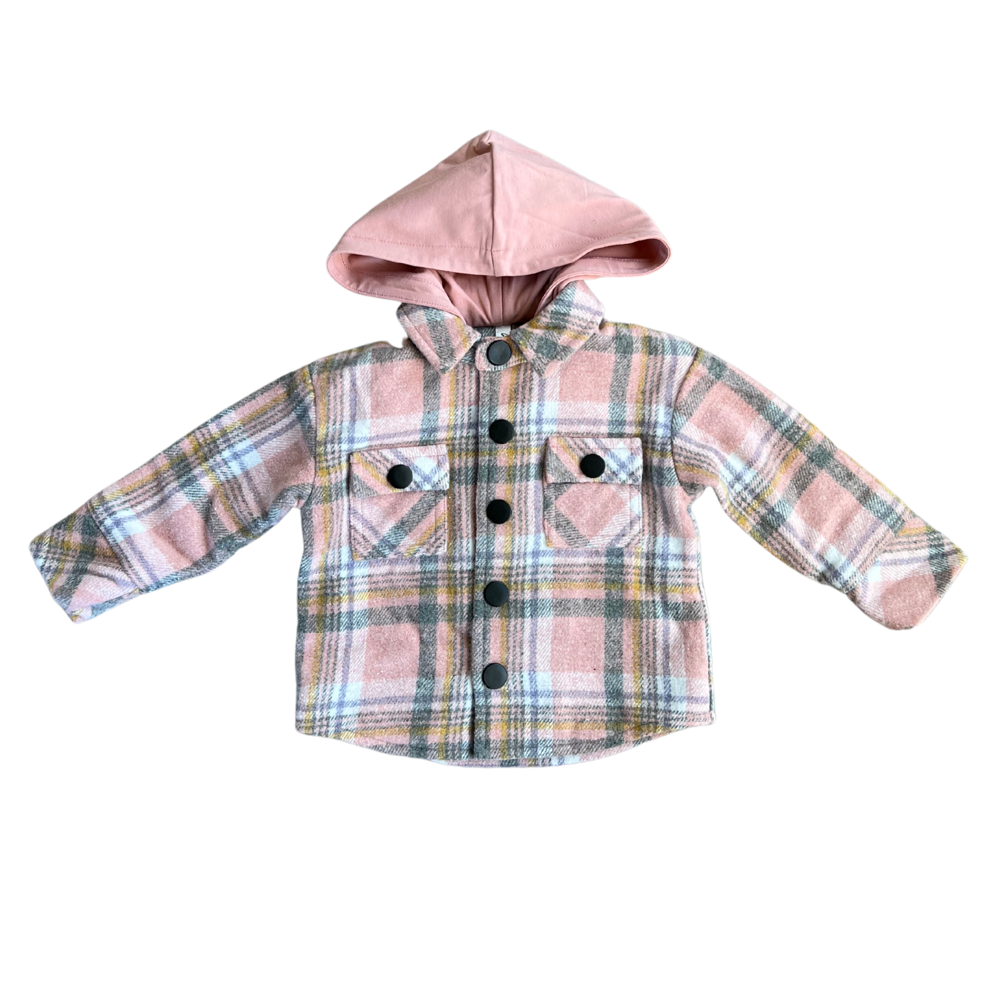 Kid Pink Plaid Shacket Babysprouts