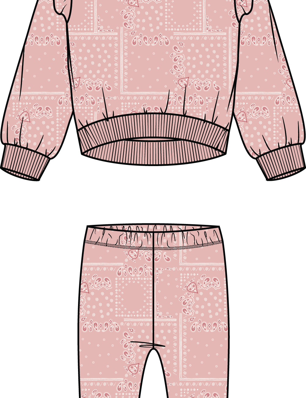 Baby Pink Paisley Printed Set Miles