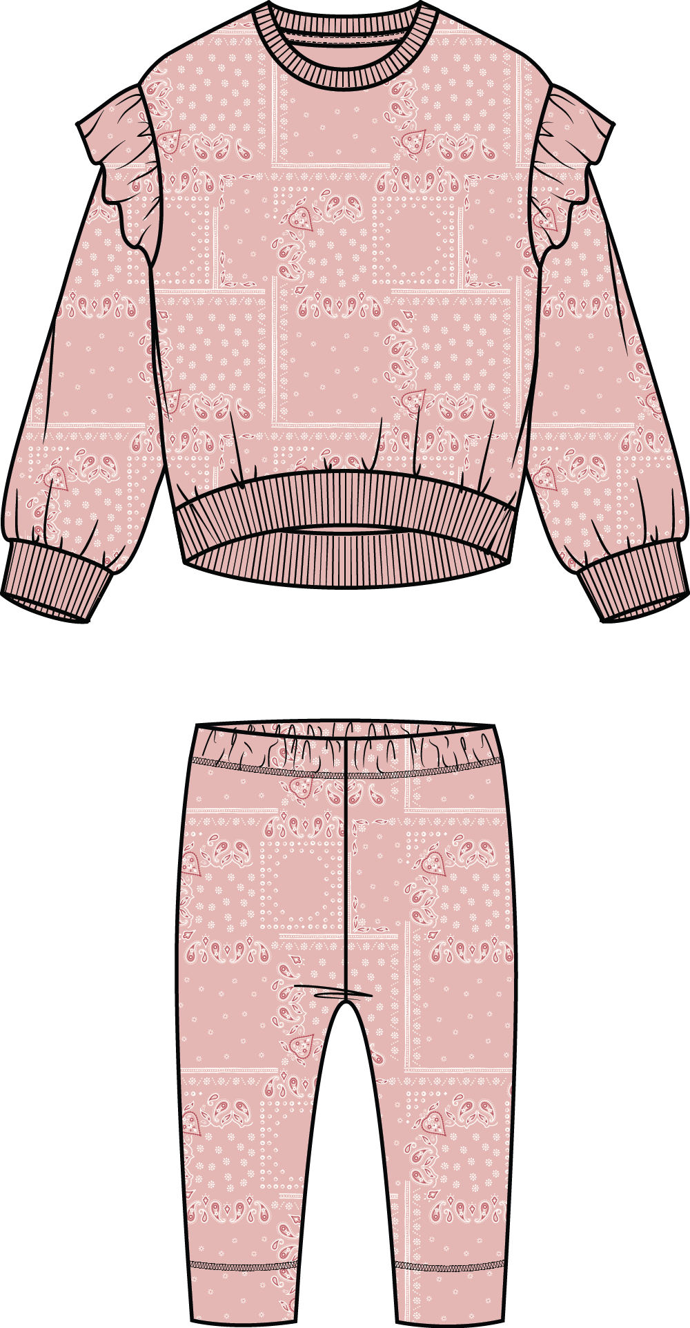 Baby Pink Paisley Printed Set Miles