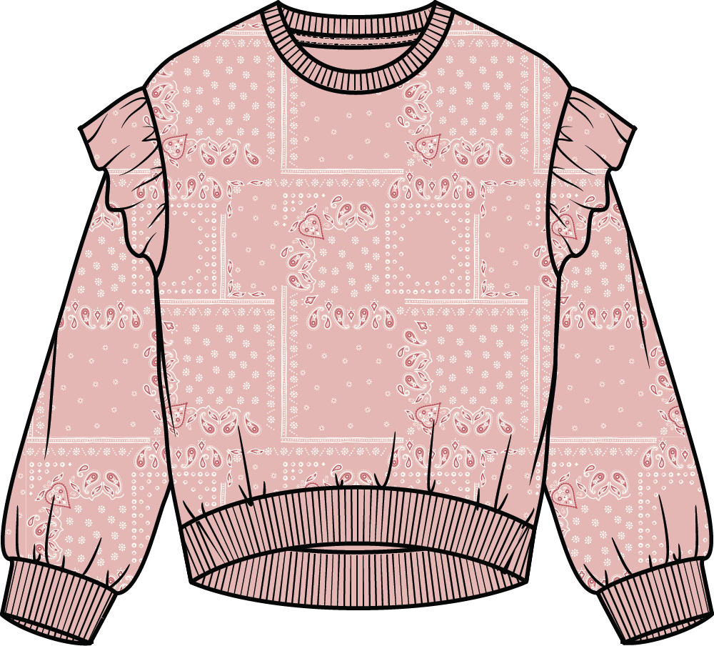 Pink Paisley Printed Sweatshirt