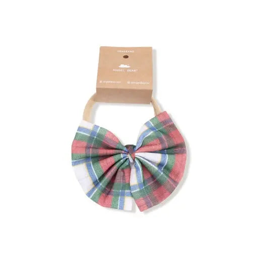 Holiday Plaid - Big Tulle Bow Angel Dear