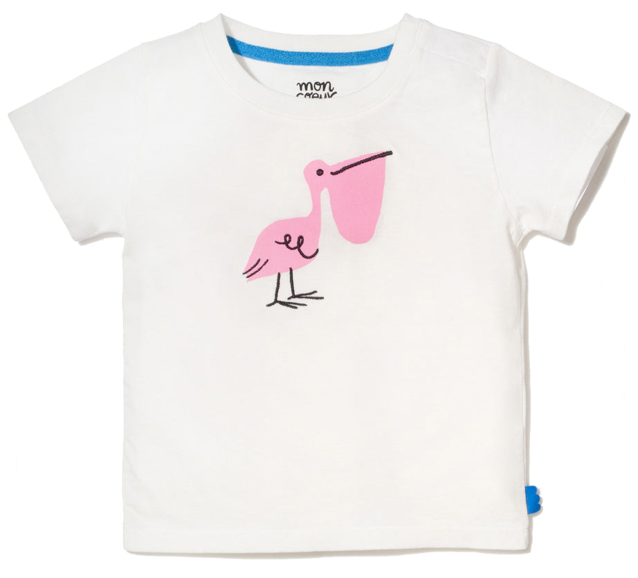 Baby Recycled Cotton Pelican Baby T-shirt Mon Coeur
