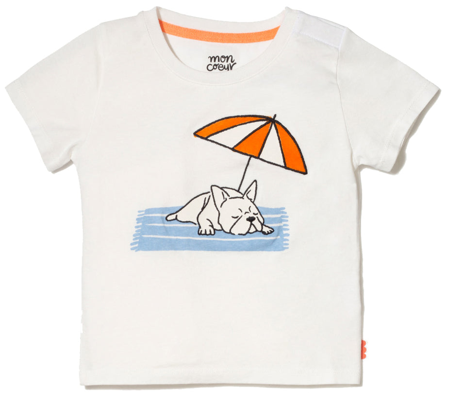Baby Recycled Cotton Frenchie Baby t-shirt Mon Coeur