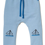 Baby Recycled Cotton Sailboat Patch Baby Pant Mon Coeur