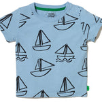 Toddler Recycled cotton sailboat print kid t-shirt Mon Coeur