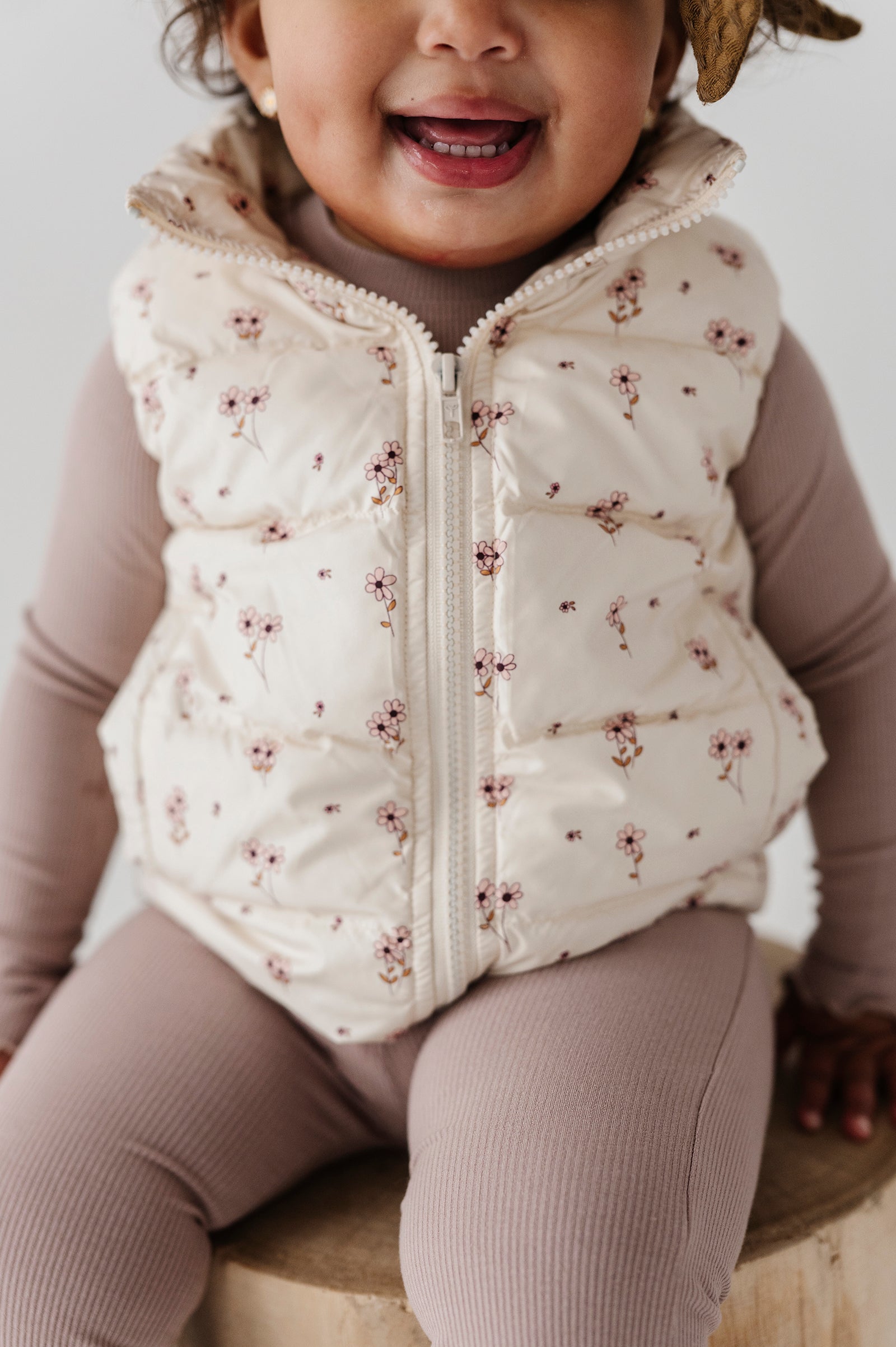Kid Floral Puffer Vest Babysprouts