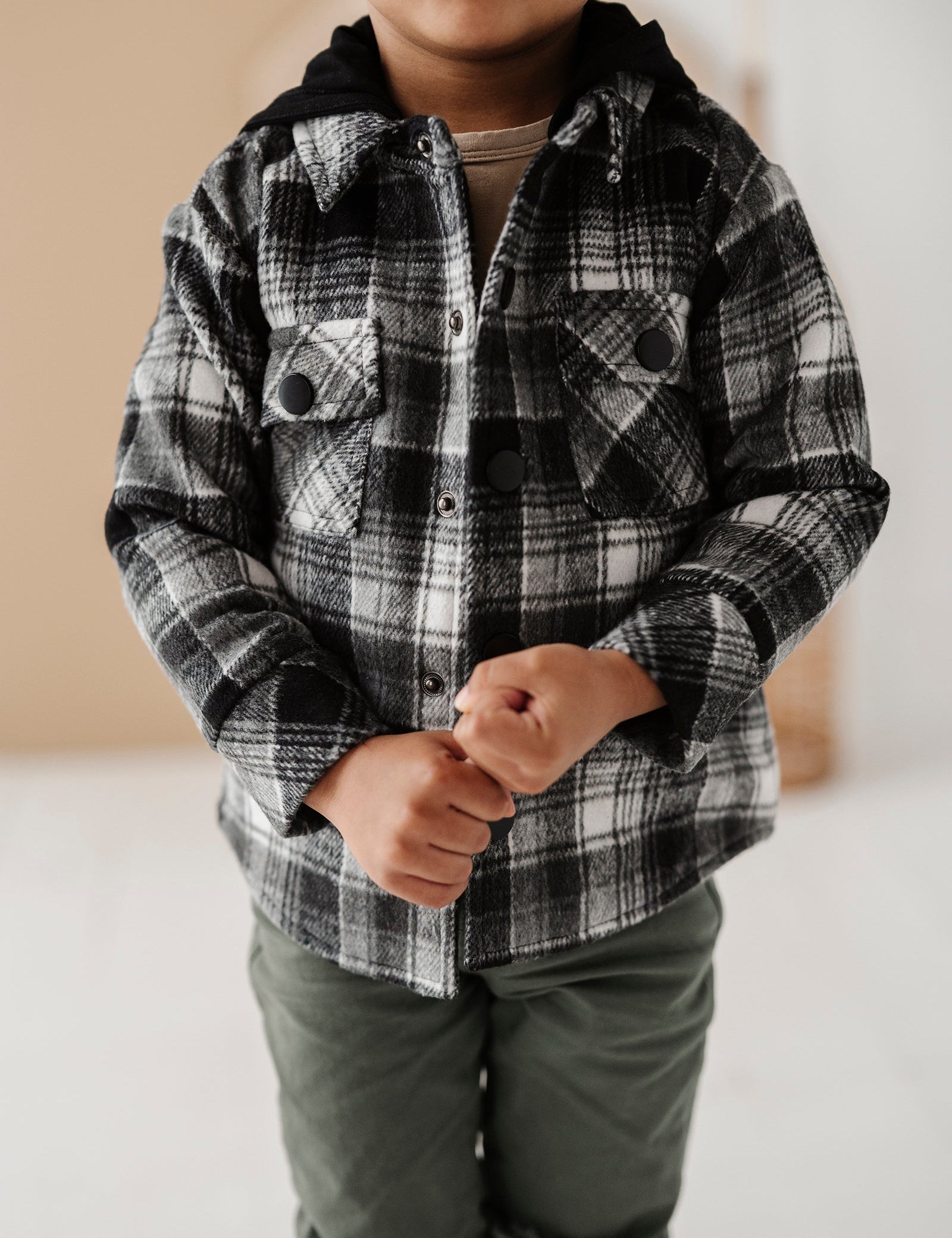 Kid Mocha Plaid Shacket Babysprouts