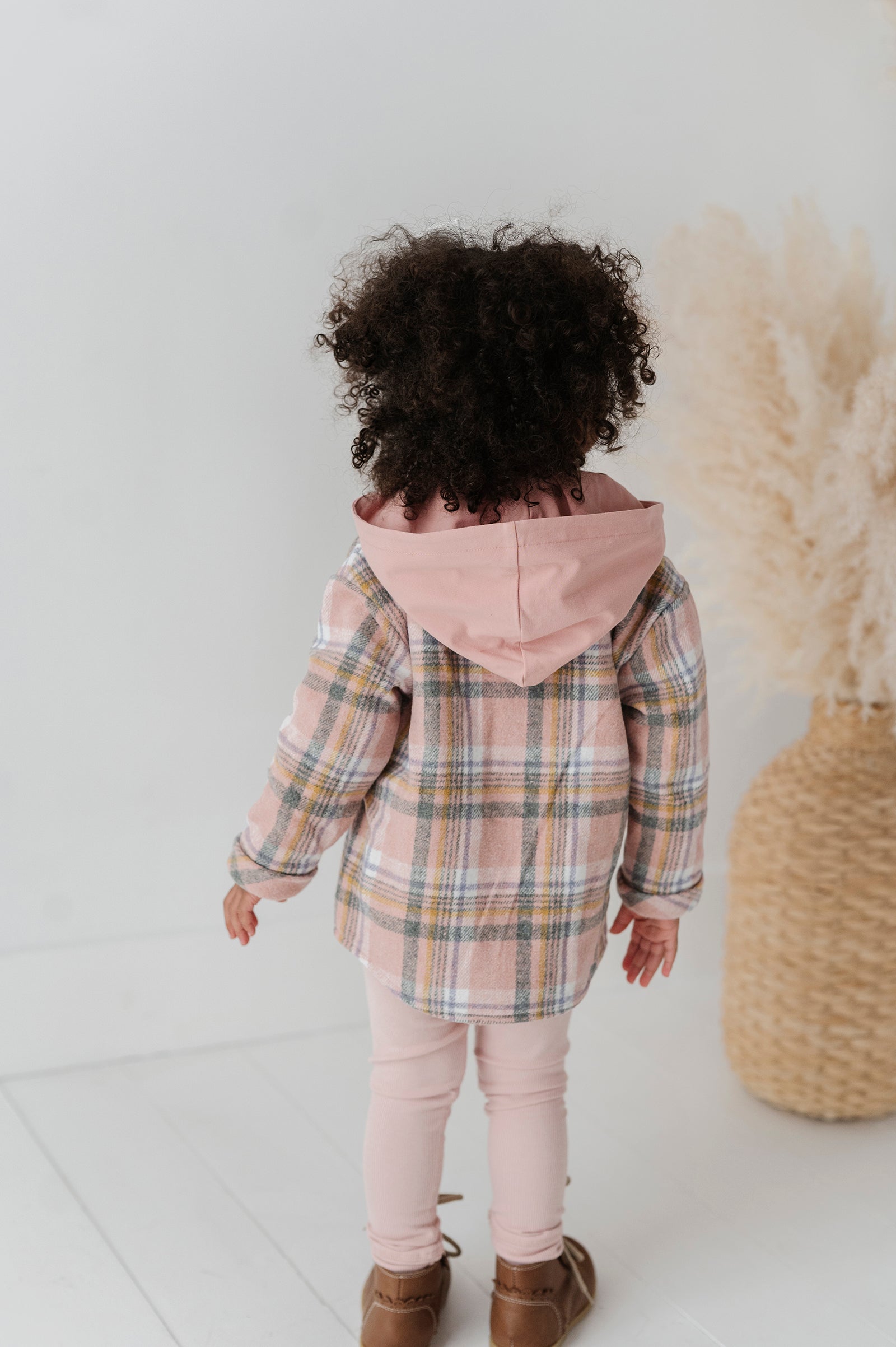Kid Pink Plaid Shacket Babysprouts