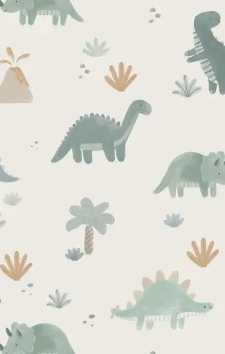 Baby Soft Dinos - French Terry- Green - Uni Romper Angel Dear
