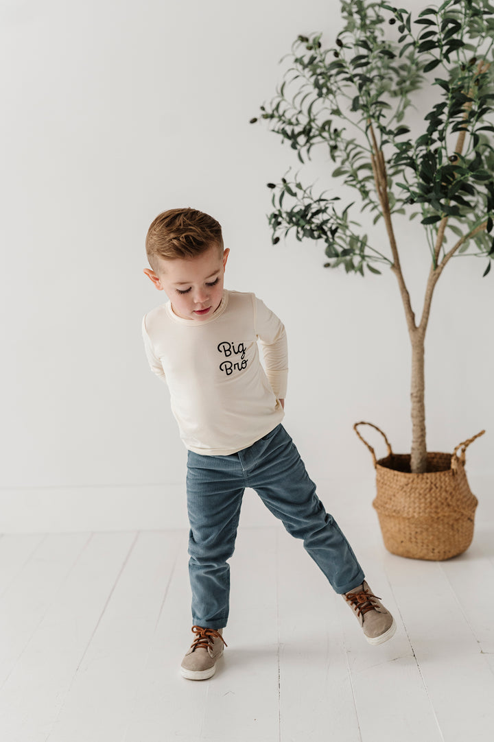 Faux Denim Corduroy Pants