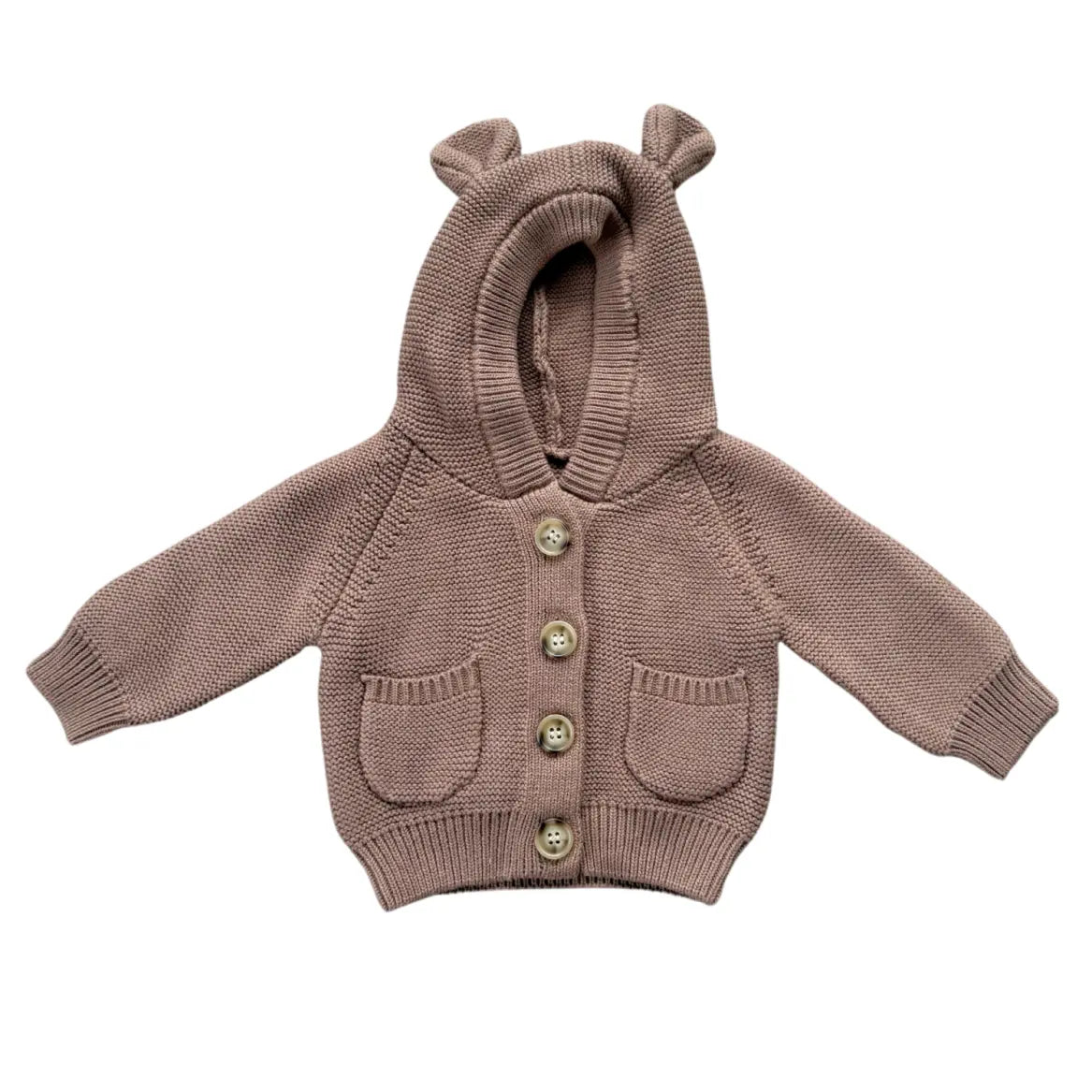 Kid Knit Hoodie- Portabello Color Baby Sprouts