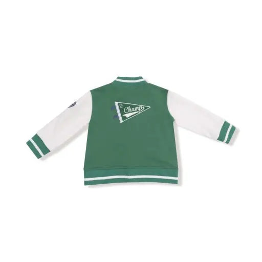 Kid French Terry Sport - Varsity - Green - Letterman Jacket Angel Dear
