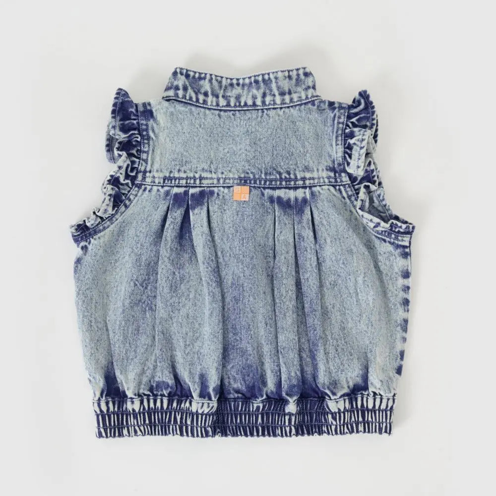 Kid Elodie Embroidered Denim Vest Goldie & Ace