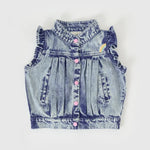 Kid Elodie Embroidered Denim Vest Goldie & Ace