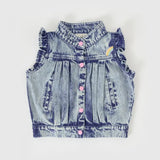 Kid Elodie Embroidered Denim Vest Goldie & Ace