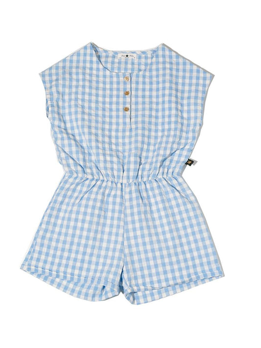 Blue Gingham Checker Playsuit