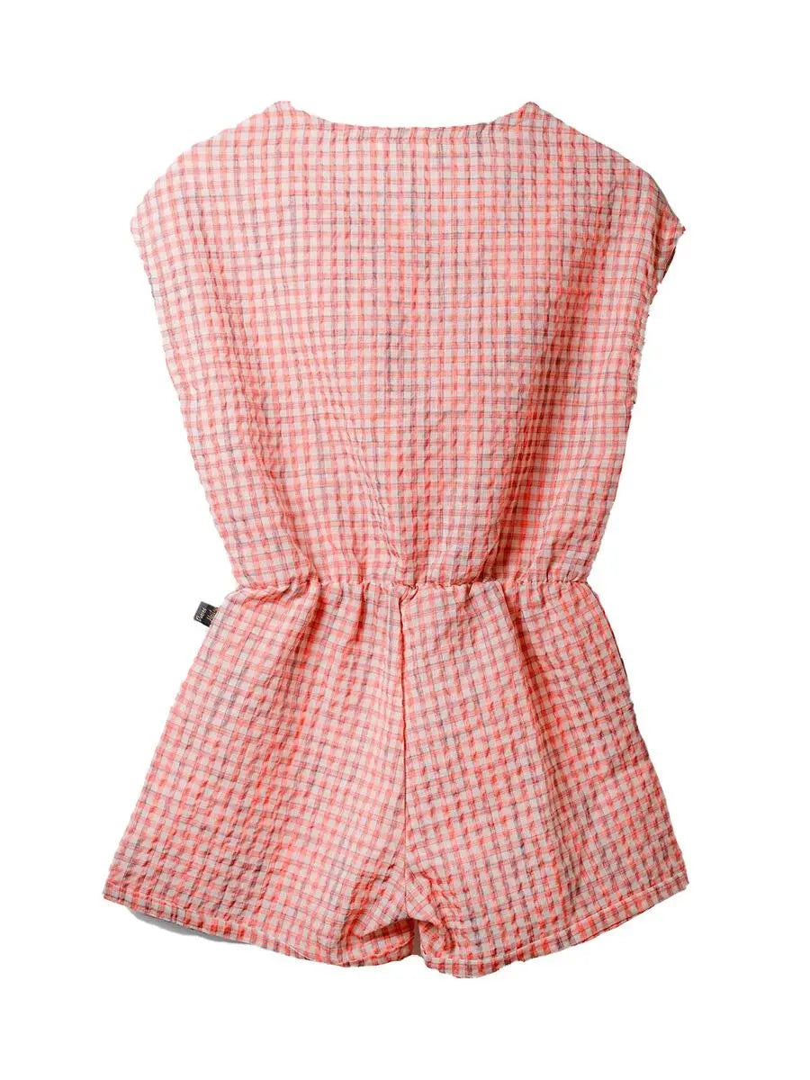 Toddler Orange Gingham Checker Playsuit Petite Hailey