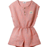 Toddler Orange Gingham Checker Playsuit Petite Hailey