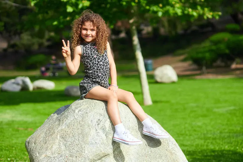 Kid Leopard Shorts - Khaki Green Petite Hailey
