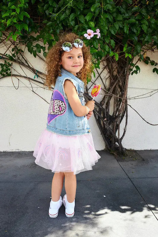 Kid Glitter Rainbow Tutu Dress Petite Hailey
