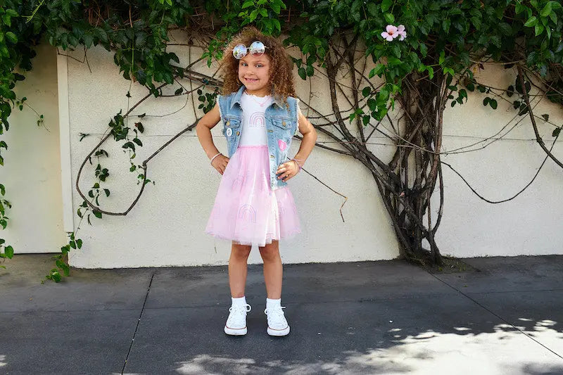 Kid Glitter Rainbow Tutu Dress Petite Hailey