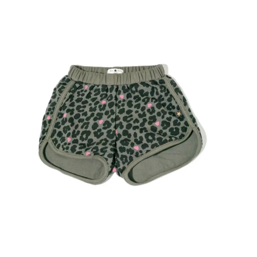 Kid Leopard Shorts - Khaki Green Petite Hailey