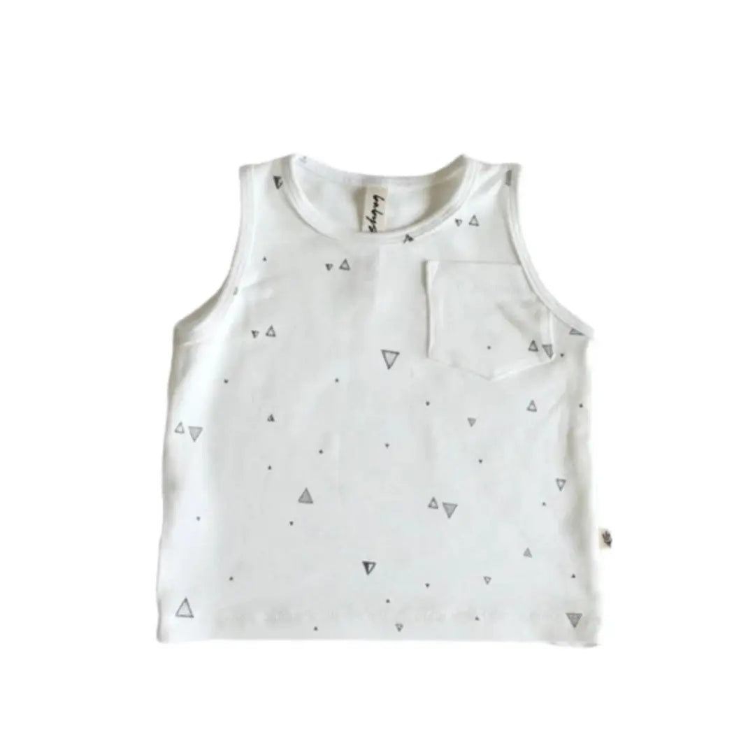 Baby Pocket Tank - Triangles Babysprouts