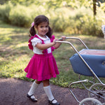 Kid Hot Pink Corduroy Pinafore Skirt Strawberry Jams