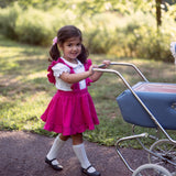 Kid Hot Pink Corduroy Pinafore Skirt Strawberry Jams