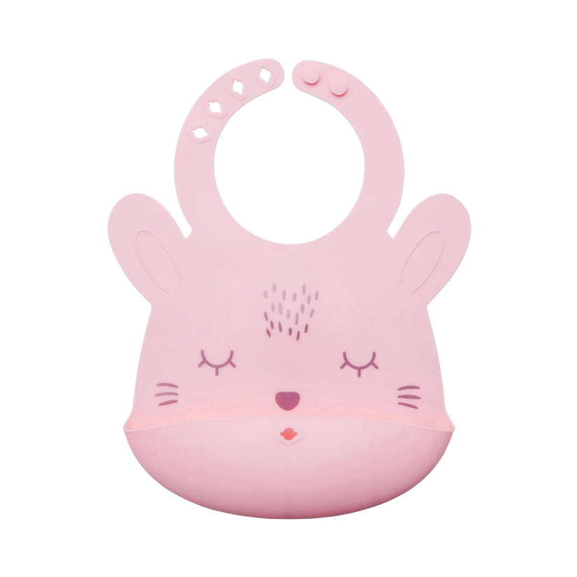 Silicone Roll-up Bib - Rose Bunny Tiny Twinkle