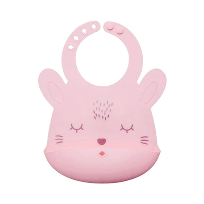 Silicone Roll-up Bib - Rose Bunny