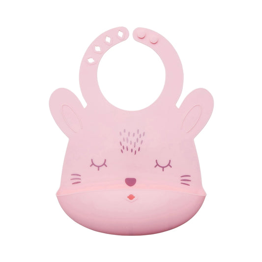 Silicone Roll-up Bib - Rose Bunny