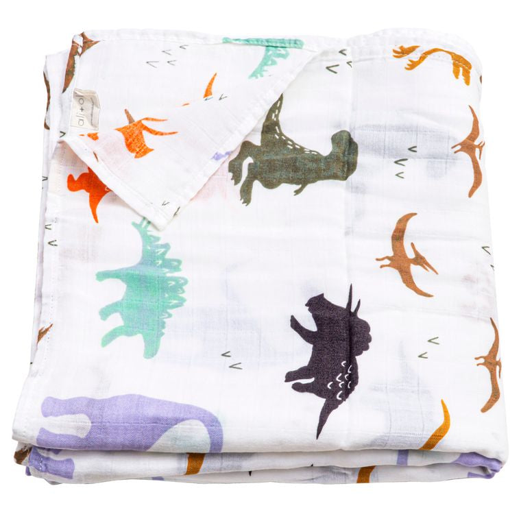 Muslin Swaddle Blanket Organic Cotton (Dinosaurs)