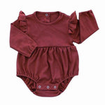 Baby Merlot Long Sleeve Flutter Onesie Saved By Grace