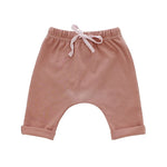 Baby Dusty Rose Cotton Baby Joggers Emerson and Friends