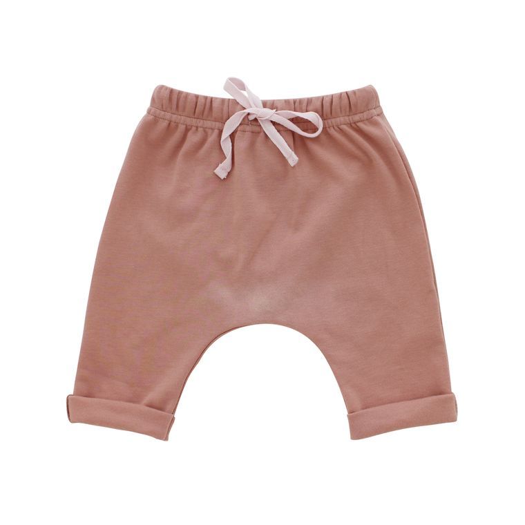 Baby Dusty Rose Cotton Baby Joggers Emerson and Friends