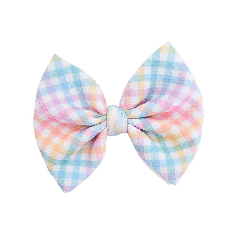 Sophia Hair Bow - Pastel Gingham