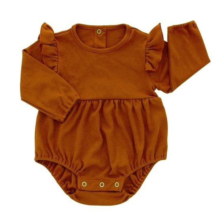 Baby Pumpkin Long Sleeve Flutter Onesie Saved By Grace