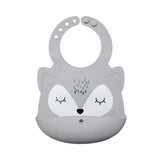 Silicone Roll-up Bib - Grey Fox Tiny Twinkle