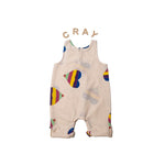 Baby Block Printed Hearts Cotton Romper Cray
