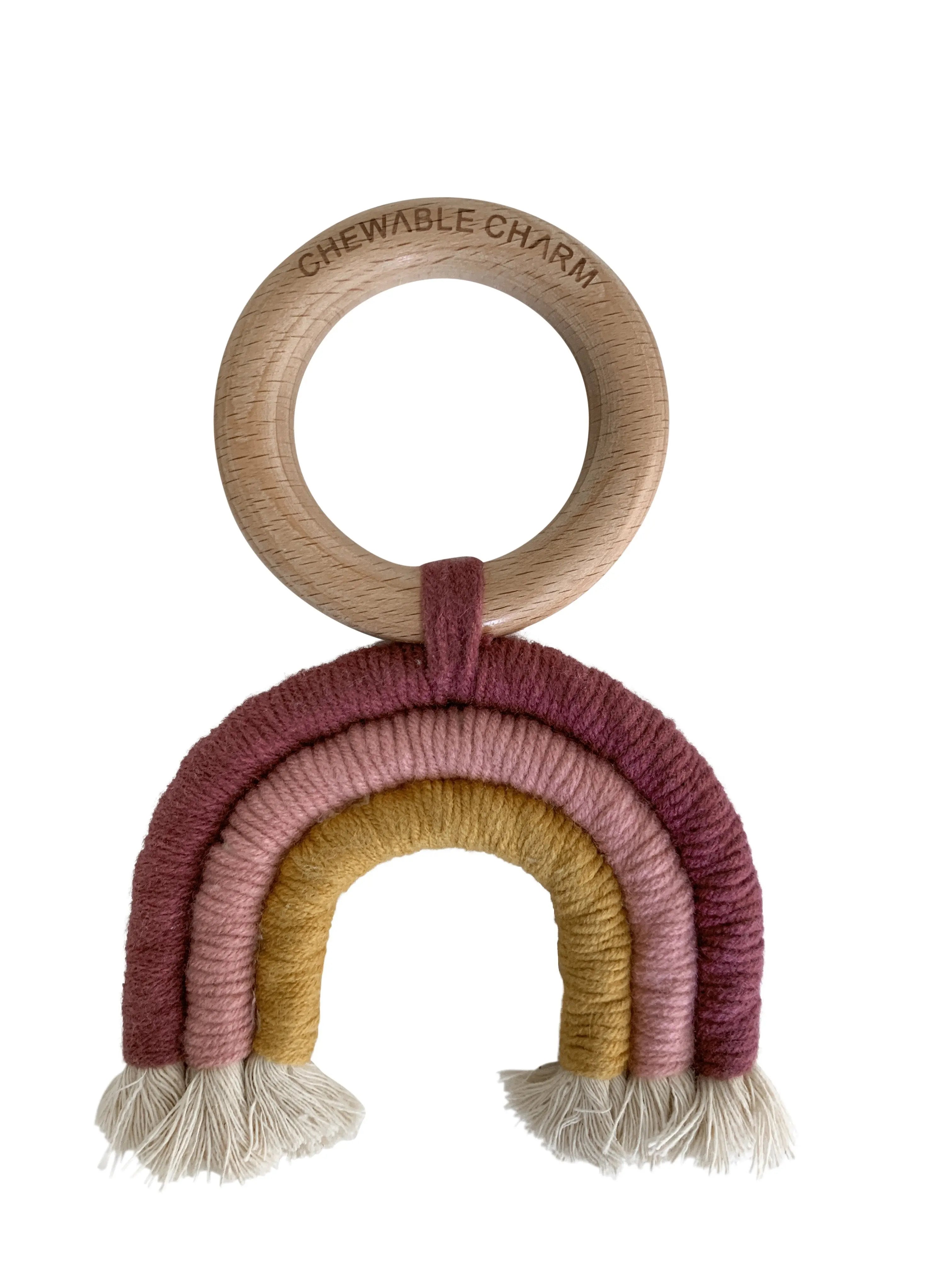 Macrame Rainbow - Berry + Mustard Chewable Charms